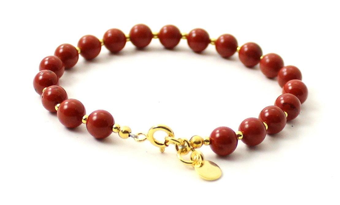 Red Jasper Bracelet With Silver Beads designed by TipTopEco available from Moon Behind The Hill 's Jewelry > Bracelets > Womens range