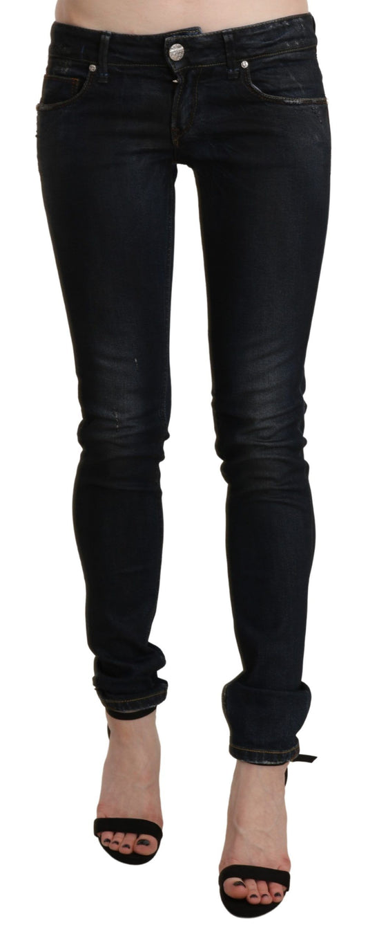 Black Washed Low Waist Skinny Denim Jeans - Designed by Acht Available to Buy at a Discounted Price on Moon Behind The Hill Online Designer Discount Store