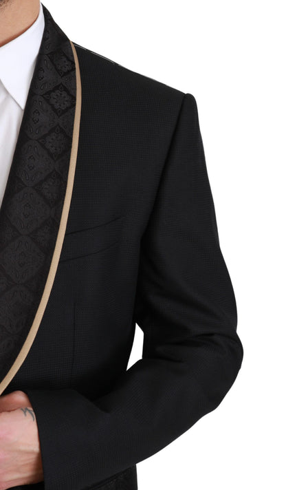 Dolce & Gabbana Men's Black Single Breasted 3 Piece SICILIA Suit - Designed by Dolce & Gabbana Available to Buy at a Discounted Price on Moon Behind The Hill Online Designer Discount Store