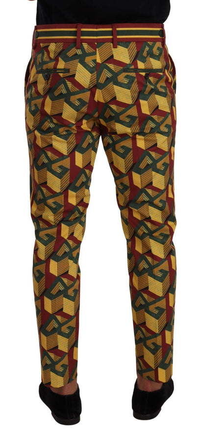 Multicolor Logo Mania Cotton Tapered Trouser Pants designed by Dolce & Gabbana available from Moon Behind The Hill 's Clothing > Pants > Mens range