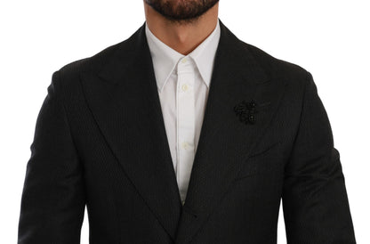 Dolce & Gabbana Men's Black Crystal Bee Slim Fit 2 Piece Suit - Designed by Dolce & Gabbana Available to Buy at a Discounted Price on Moon Behind The Hill Online Designer Discount Store