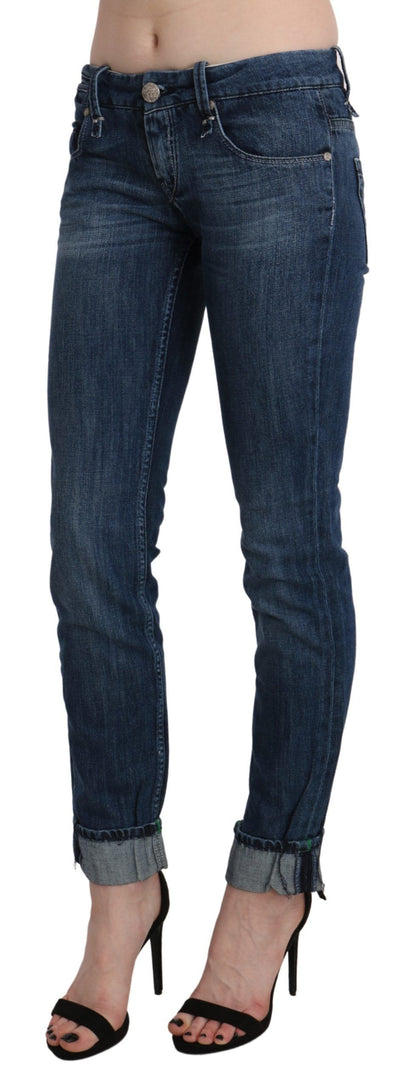 Blue Washed Low Waist Skinny Denim Trouser - Designed by Acht Available to Buy at a Discounted Price on Moon Behind The Hill Online Designer Discount Store