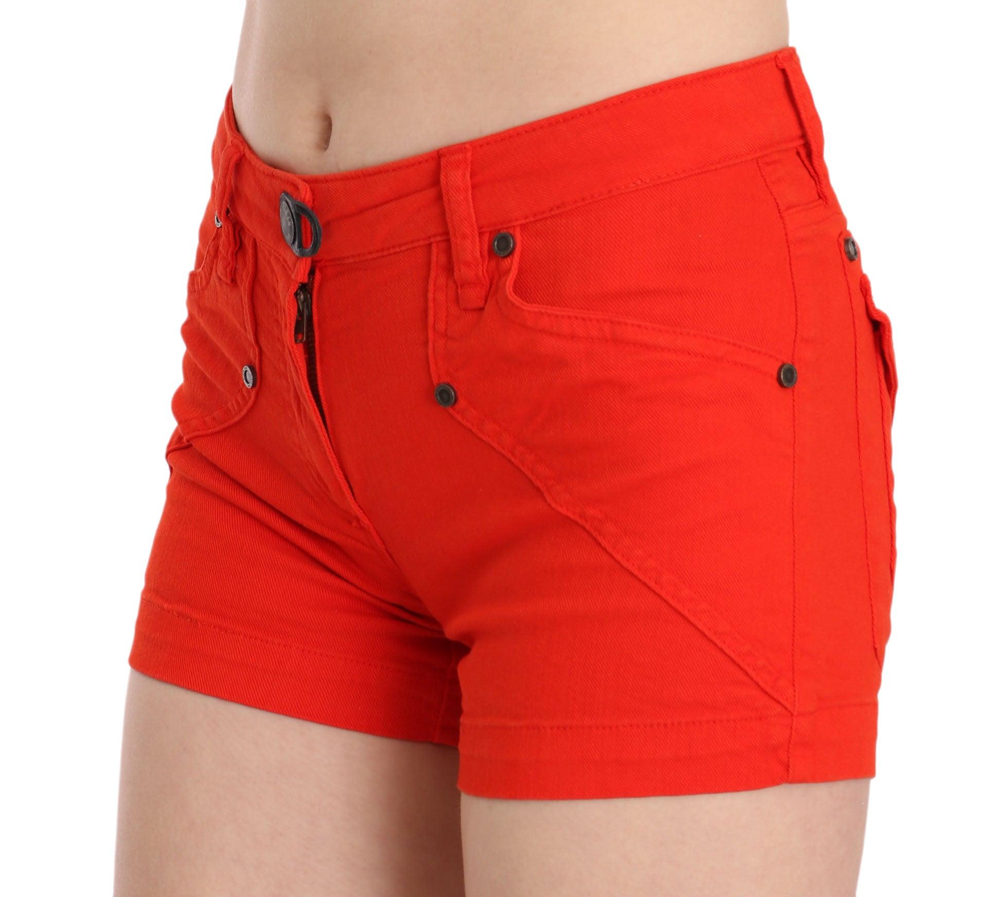 Orange Mid Waist Cotton Denim Mini designed by PLEIN SUD available from Moon Behind The Hill's Women's Clothing range