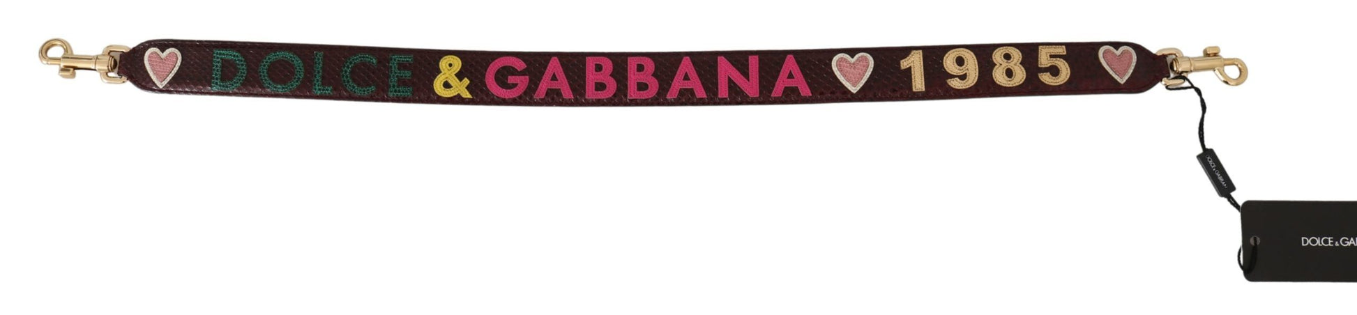 Bordeaux Exotic Skin Leather Belt Shoulder Strap - Designed by Dolce & Gabbana Available to Buy at a Discounted Price on Moon Behind The Hill Online Designer Discount Store