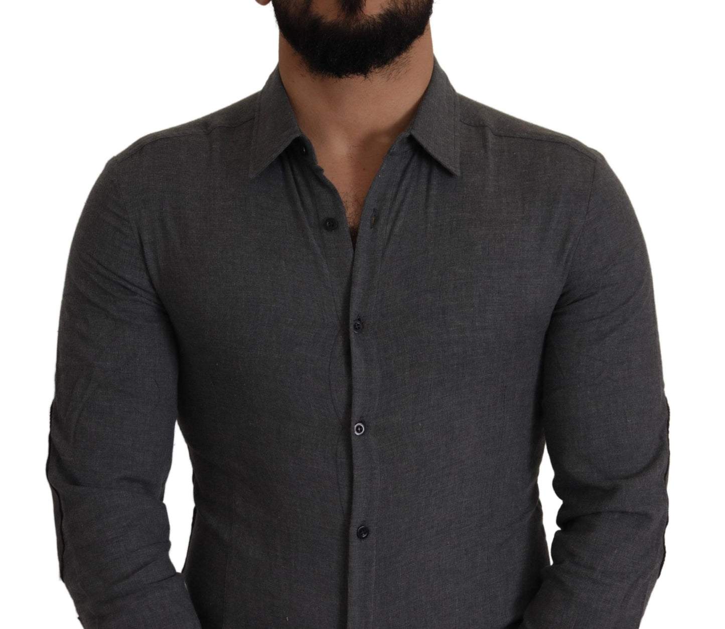 Costume National Dark Grey Cotton Casual Men's Shirt - Designed by Costume National Available to Buy at a Discounted Price on Moon Behind The Hill Online Designer Discount Store
