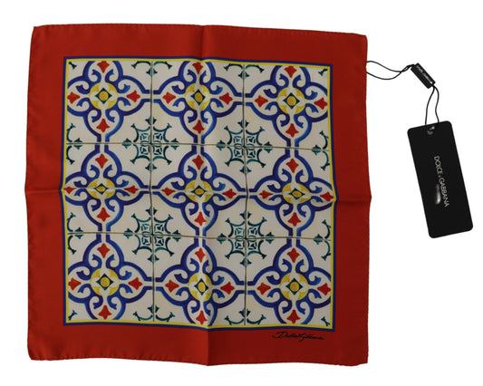 Multicolor Majolica Pattern Square Handkerchief