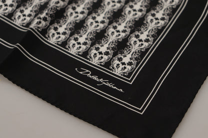 Dolce & Gabbana Black Printed Square Handkerchief Scarf - Designed by Dolce & Gabbana Available to Buy at a Discounted Price on Moon Behind The Hill Online Designer Discount Store