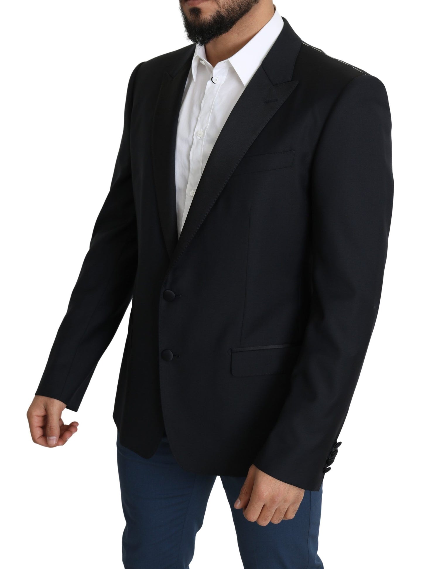 Black Wool Single Breasted  MARTINI Blazer - Designed by Dolce & Gabbana Available to Buy at a Discounted Price on Moon Behind The Hill Online Designer Discount Store