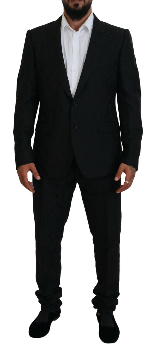 Dolce & Gabbana Men's Black Single Breasted 2 Piece MARTINI Suit - Designed by Dolce & Gabbana Available to Buy at a Discounted Price on Moon Behind The Hill Online Designer Discount Store
