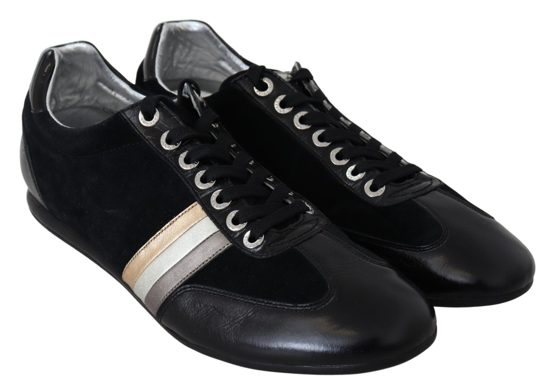 Black Logo Leather Casual Mens Scarpe Sneakers - Designed by Dolce & Gabbana Available to Buy at a Discounted Price on Moon Behind The Hill Online Designer Discount Store