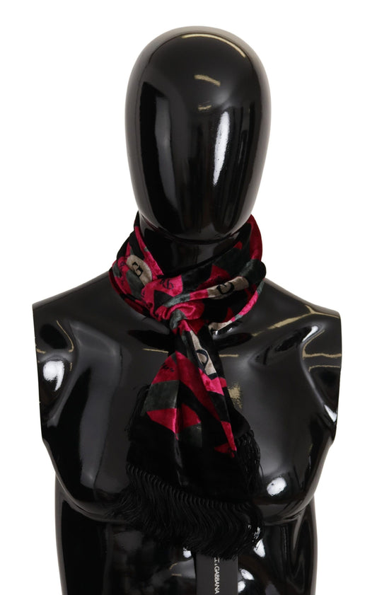 Dolce & Gabbana Multicolor DG Logo Print Mens Shawl Wrap Fringe Scarf - Designed by Dolce & Gabbana Available to Buy at a Discounted Price on Moon Behind The Hill Online Designer Discount Sto