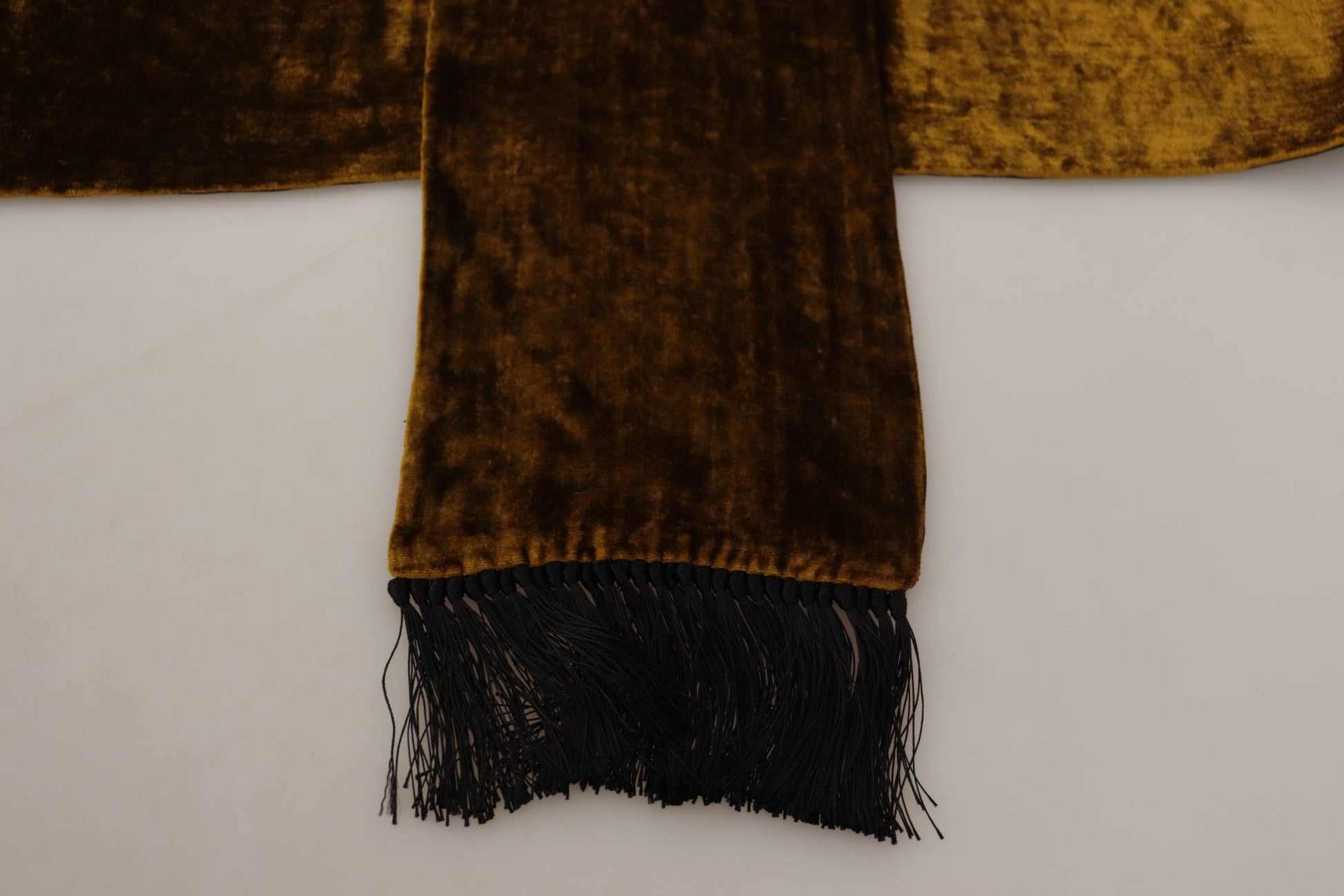 Dolce & Gabbana Brown Mens Shawl Warm Neck Wrap Fringe Silk Scarf - Designed by Dolce & Gabbana Available to Buy at a Discounted Price on Moon Behind The Hill Online Designer Discount Store