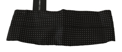 Black Dotted Waist Belt Silk Cummerbund - Designed by Dolce & Gabbana Available to Buy at a Discounted Price on Moon Behind The Hill Online Designer Discount Store