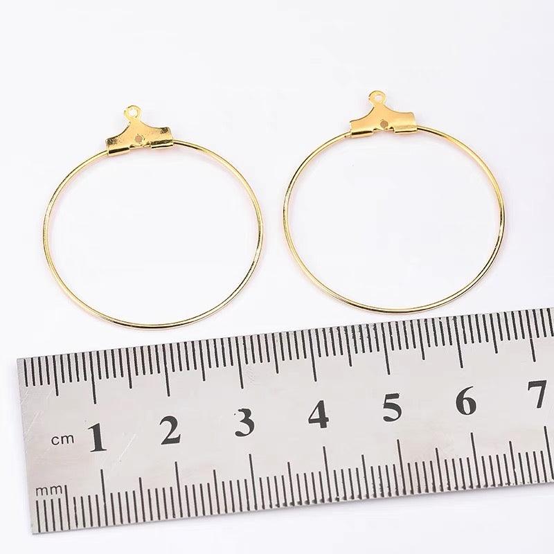 DIY supply - ear hoops (1 pair, gold/silver) - Designed by Upcycle with Jing Available to Buy at a Discounted Price on Moon Behind The Hill Online Designer Discount Store