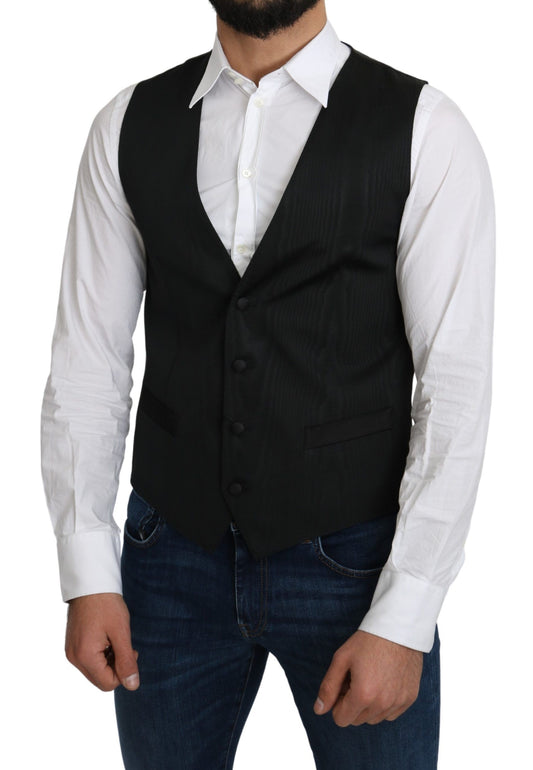 Gray 100% Silk Formal Coat Vest - Designed by Dolce & Gabbana Available to Buy at a Discounted Price on Moon Behind The Hill Online Designer Discount Store