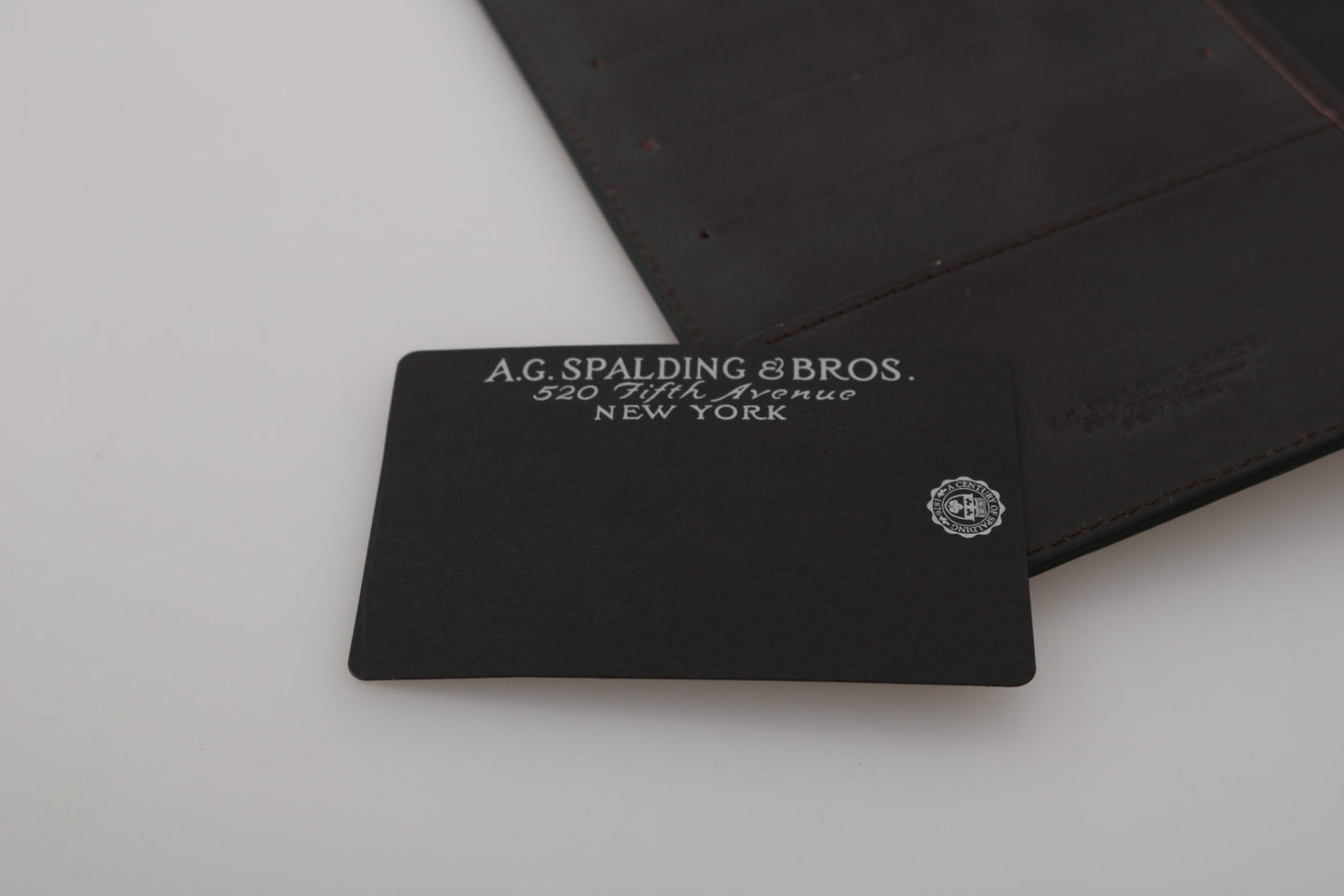 A.G. Spalding & Bros. Black Leather Bifold Travel Holder Logo Wallet