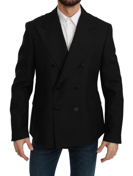 Black Slim Fit Jacket Coat Wool Blazer - Designed by Dolce & Gabbana Available to Buy at a Discounted Price on Moon Behind The Hill Online Designer Discount Store