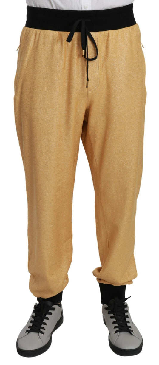 Gold Year Of The Pig Cotton Mens Pants - Designed by Dolce & Gabbana Available to Buy at a Discounted Price on Moon Behind The Hill Online Designer Discount Store
