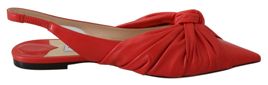 Jimmy Choo  Flat Nap Chilli Leather Flat Shoes - Designed by Jimmy Choo Available to Buy at a Discounted Price on Moon Behind The Hill Online Designer Discount Store