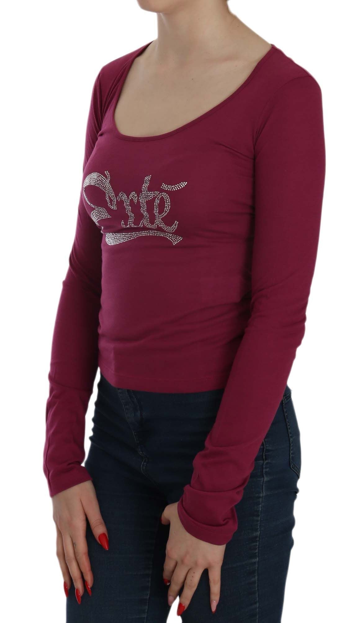 Crystal Embellished Long Sleeve Casual Top - Designed by Exte Available to Buy at a Discounted Price on Moon Behind The Hill Online Designer Discount Store