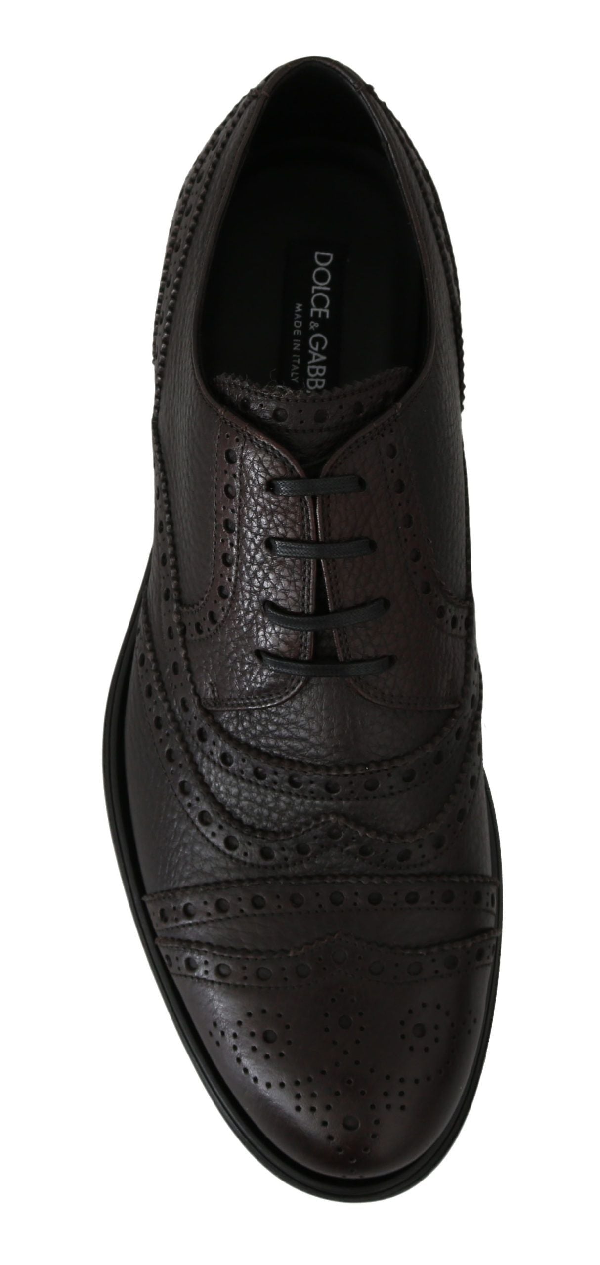 Brown Leather Brogue Derby Dress Shoes - Designed by Dolce & Gabbana Available to Buy at a Discounted Price on Moon Behind The Hill Online Designer Discount Store