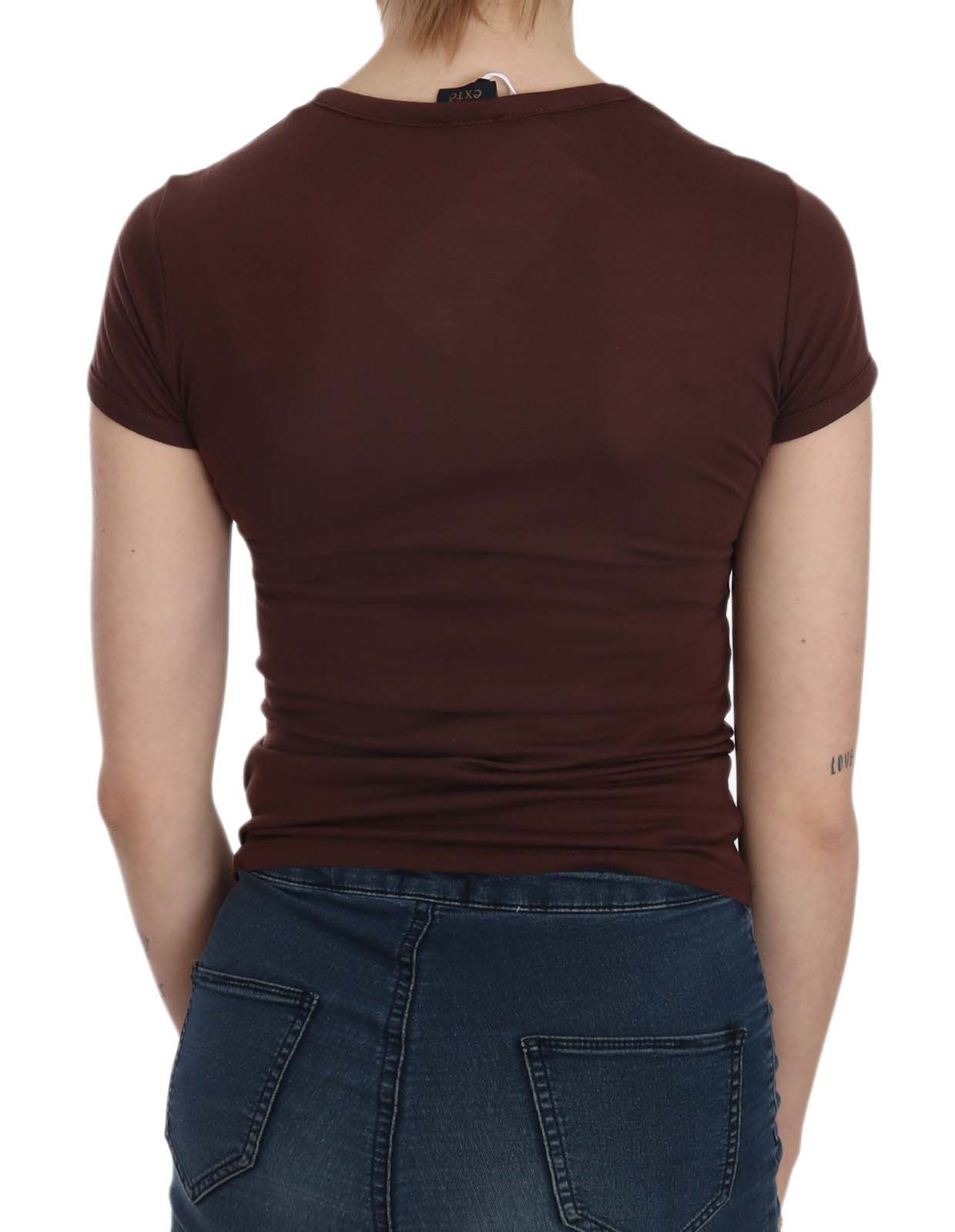 Brown Hearts Short Sleeve Casual T-shirt Top - Designed by Exte Available to Buy at a Discounted Price on Moon Behind The Hill Online Designer Discount Store