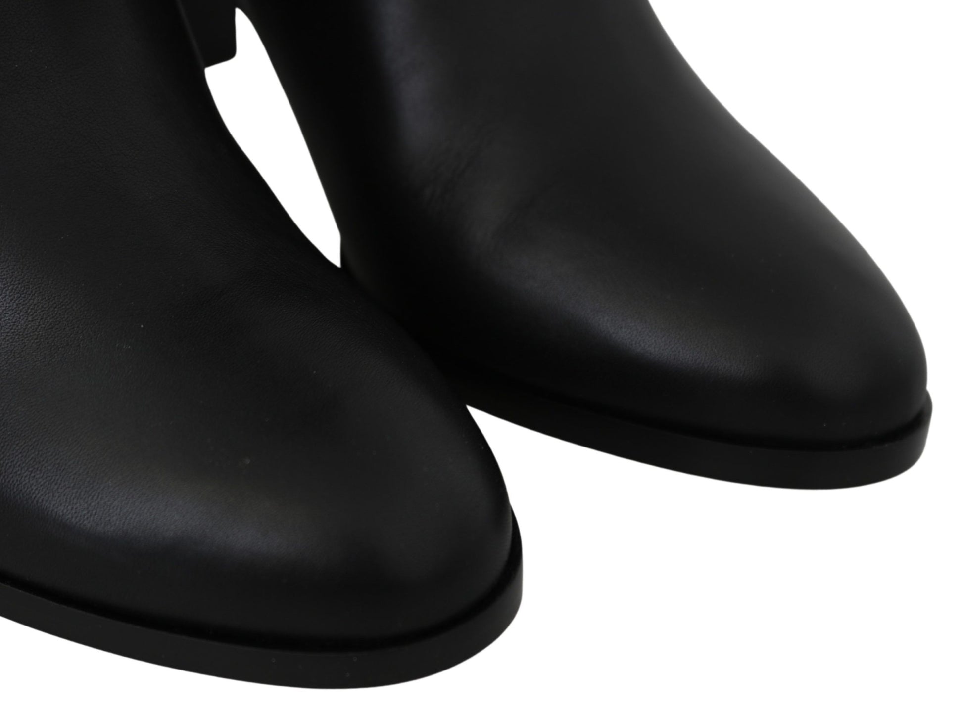 Jimmy Choo Madalie 80 Black Leather Boots - Designed by Jimmy Choo Available to Buy at a Discounted Price on Moon Behind The Hill Online Designer Discount Store