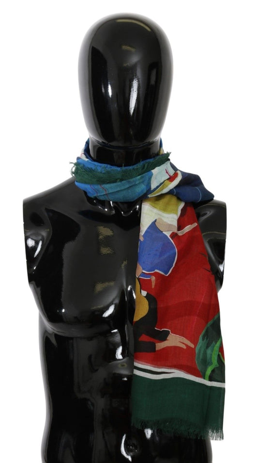 Dolce & Gabbana Multicolor Modal Sorrento Wrap Shawl Scarf - Designed by Dolce & Gabbana Available to Buy at a Discounted Price on Moon Behind The Hill Online Designer Discount Store
