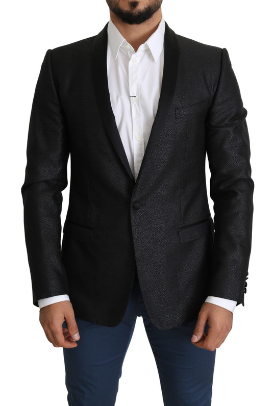Black Jacquard Single Breasted GOLD Blazer - Designed by Dolce & Gabbana Available to Buy at a Discounted Price on Moon Behind The Hill Online Designer Discount Store