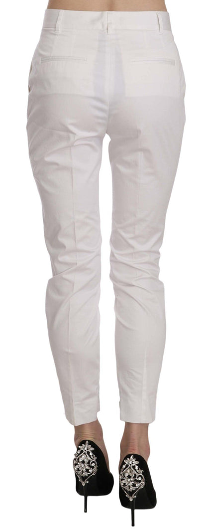 White High Waist Skinny Cropped Trouser Pants designed by Dolce & Gabbana available from Moon Behind The Hill's Women's Clothing range