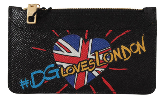 Dolce & Gabbana Black Leather #DGLovesLondon Women Cardholder Coin Case  Wallet - Designed by Dolce & Gabbana Available to Buy at a Discounted Price on Moon Behind The Hill Online Designer Di