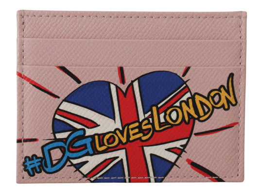 Dolce & Gabbana Pink Leather #DGLovesLondon Women Cardholder Case Wallet - Designed by Dolce & Gabbana Available to Buy at a Discounted Price on Moon Behind The Hill Online Designer Discount 