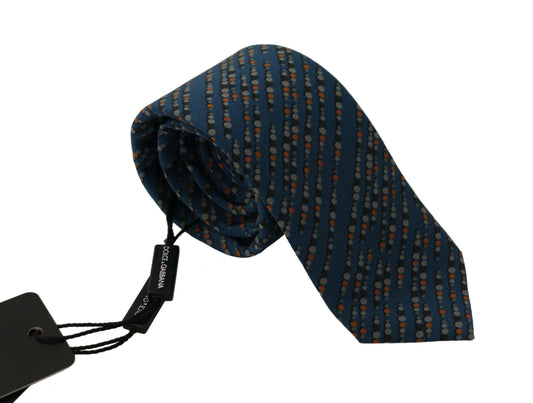 Dolce & Gabbana Blue Circle Fantasy Print Silk Adjustable Accessory Tie - Designed by Dolce & Gabbana Available to Buy at a Discounted Price on Moon Behind The Hill Online Designer Discount S