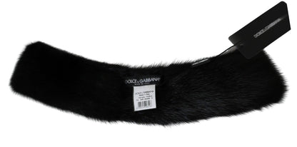 Black Fur Neck Collar 100%  Mink Scarf - Designed by Dolce & Gabbana Available to Buy at a Discounted Price on Moon Behind The Hill Online Designer Discount Store