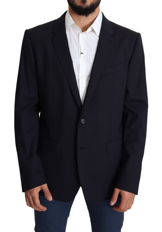 Black Wool Stretch Men Coat MARTINI Blazer - Designed by Dolce & Gabbana Available to Buy at a Discounted Price on Moon Behind The Hill Online Designer Discount Store