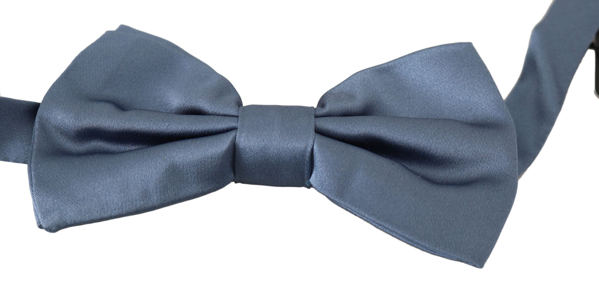 Blue 100% Silk Adjustable Neck Papillon Bow tie - Designed by Dolce & Gabbana Available to Buy at a Discounted Price on Moon Behind The Hill Online Designer Discount Store