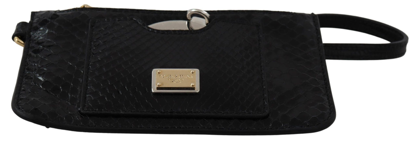 Black Leather Coin Purse Wristlet Mirror Agnese Wallet - Designed by Dolce & Gabbana Available to Buy at a Discounted Price on Moon Behind The Hill Online Designer Discount Store
