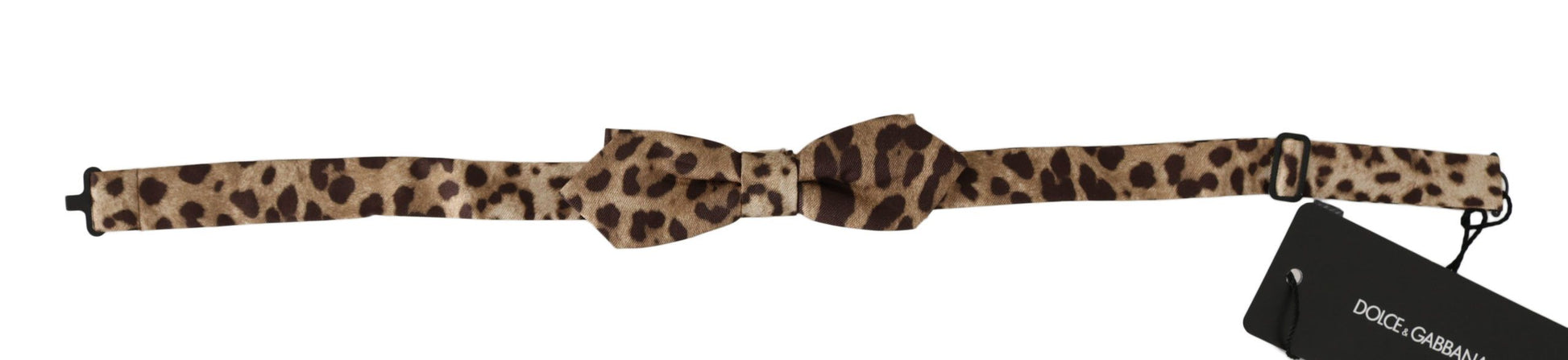 Brown Leopard Silk Adjustable Neck Papillon Men Bow Tie - Designed by Dolce & Gabbana Available to Buy at a Discounted Price on Moon Behind The Hill Online Designer Discount Store