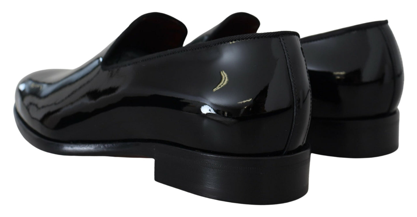 Dolce & Gabbana Black Patent Slipper Loafers Slipon Shoes - Designed by Dolce & Gabbana Available to Buy at a Discounted Price on Moon Behind The Hill Online Designer Discount Store