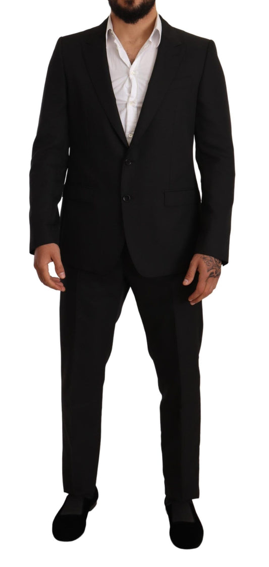 Dolce & Gabbana Men's Black Fantasy Slim Fit Wool MARTINI Suit - Designed by Dolce & Gabbana Available to Buy at a Discounted Price on Moon Behind The Hill Online Designer Discount Store