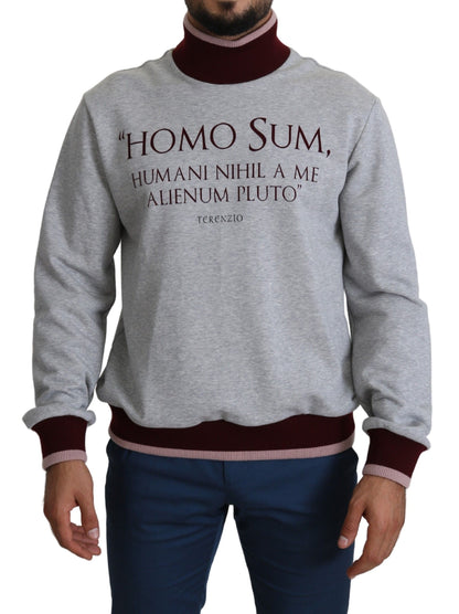Gray Homo Sum Turtleneck Pullover Sweater - Designed by Dolce & Gabbana Available to Buy at a Discounted Price on Moon Behind The Hill Online Designer Discount Store