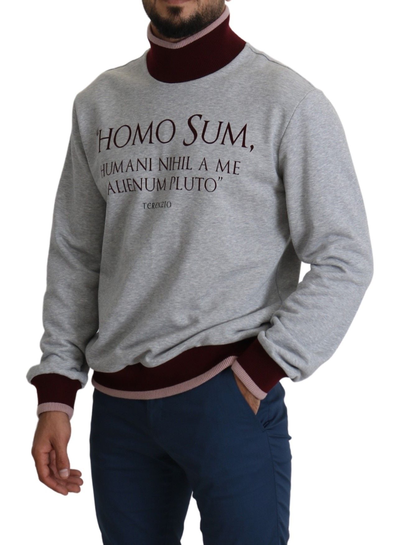 Gray Homo Sum Turtleneck Pullover Sweater - Designed by Dolce & Gabbana Available to Buy at a Discounted Price on Moon Behind The Hill Online Designer Discount Store