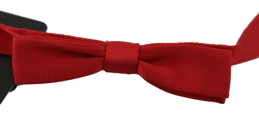Red 100% Silk Slim Adjustable Neck Papillon Bow Tie designed by Dolce & Gabbana available from Moon Behind The Hill's Men's Accessories range