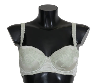 Green Balconcino Bra Floral Lace Underwear - Designed by Dolce & Gabbana Available to Buy at a Discounted Price on Moon Behind The Hill Online Designer Discount Store