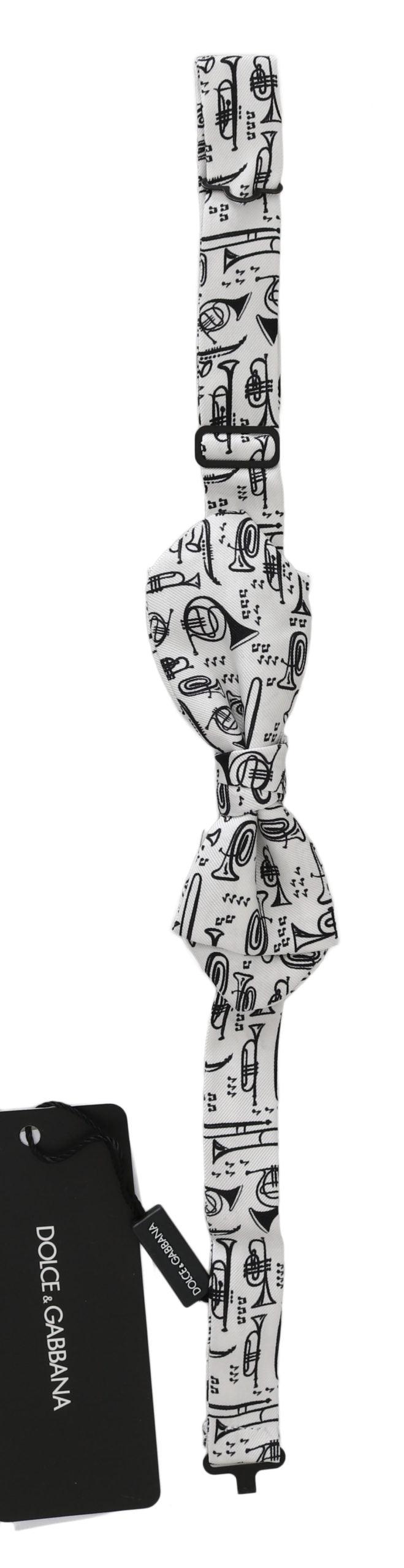 White Instruments Adjustable Neck Papillon Men Bow Tie designed by Dolce & Gabbana available from Moon Behind The Hill's Men's Accessories range