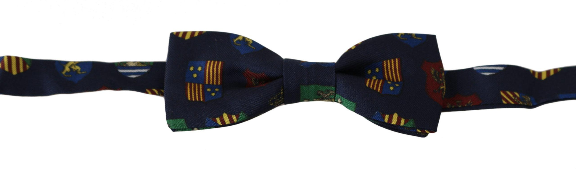 Blue Flags 100% Silk Adjustable Neck Papillon Men Bow Tie - Designed by Dolce & Gabbana Available to Buy at a Discounted Price on Moon Behind The Hill Online Designer Discount Store