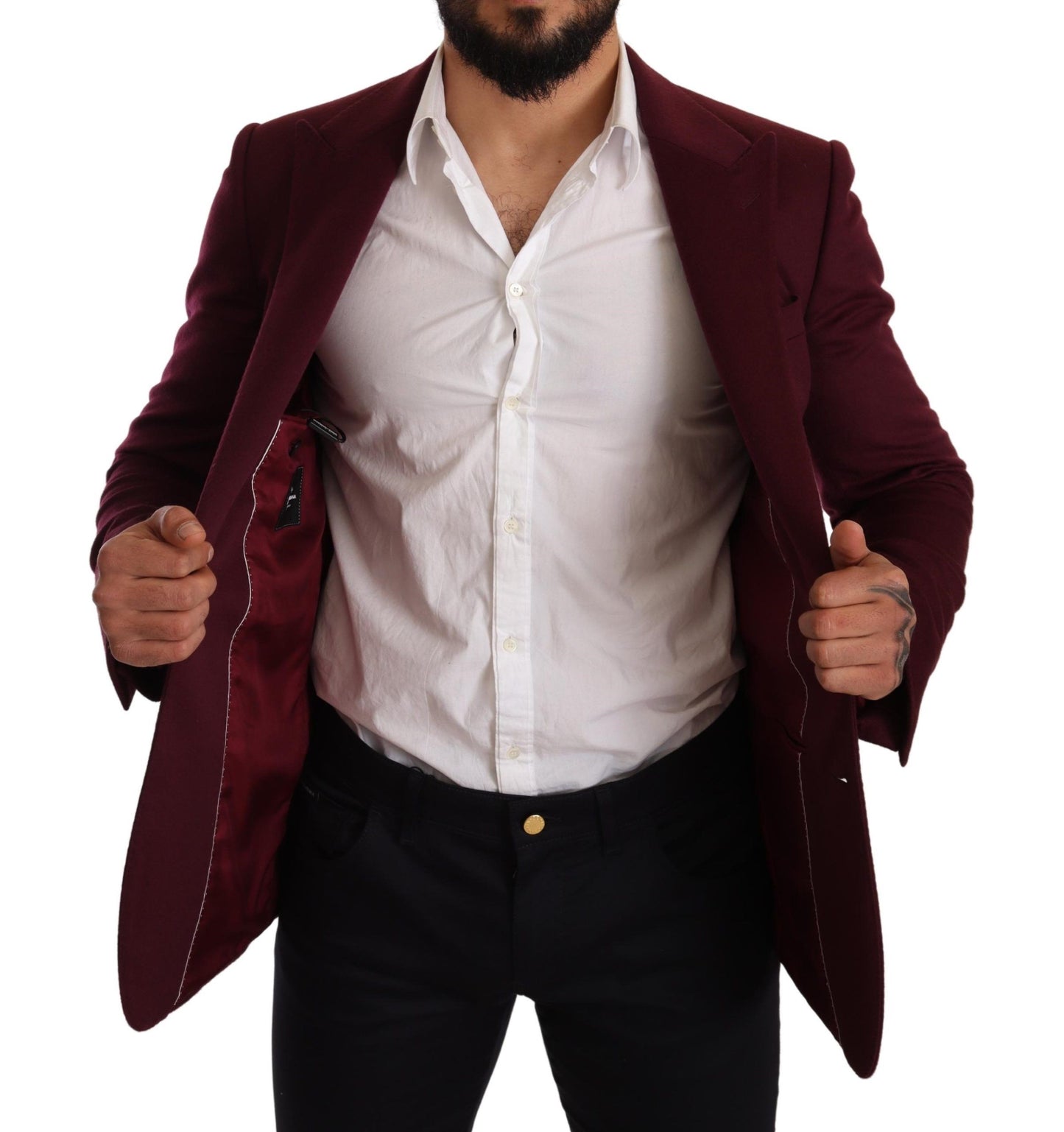 Maroon Cashmere Slim Fit Coat Jacket Blazer