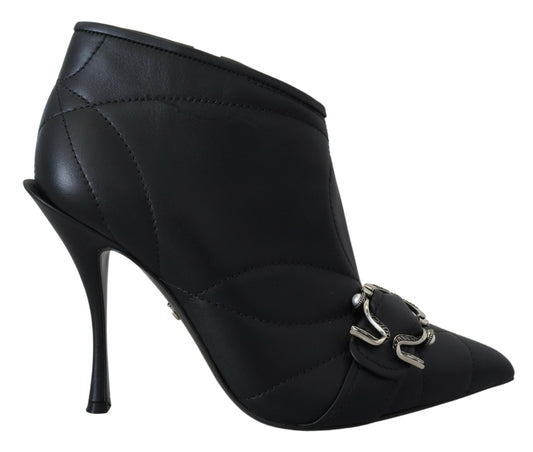 Dolce & Gabbana Black Devotion Quilted Buckled Ankle Boots Shoes - Designed by Dolce & Gabbana Available to Buy at a Discounted Price on Moon Behind The Hill Online Designer Discount Store