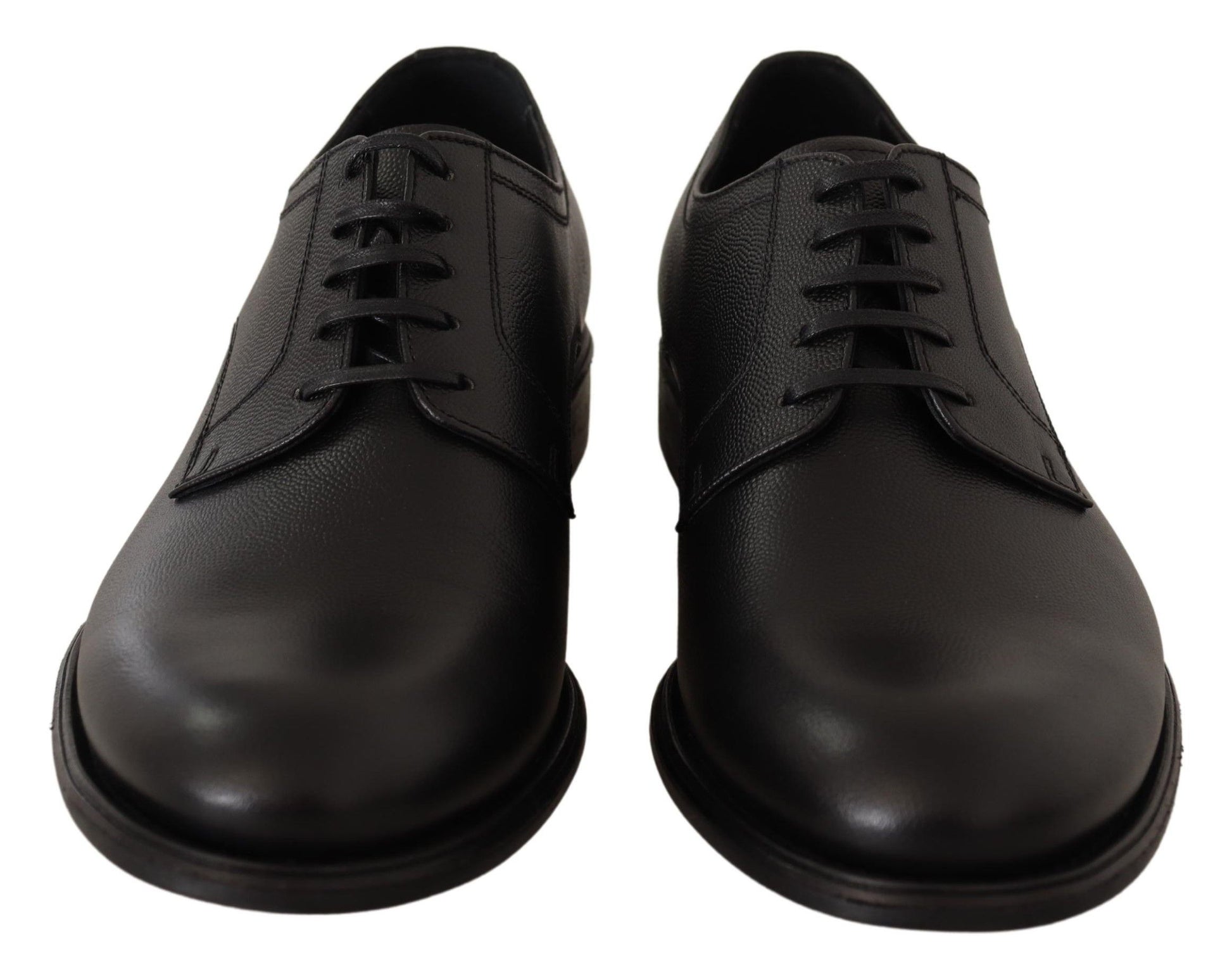 Black Leather Lace Up Mens Formal Derby Shoes - Designed by Dolce & Gabbana Available to Buy at a Discounted Price on Moon Behind The Hill Online Designer Discount Store