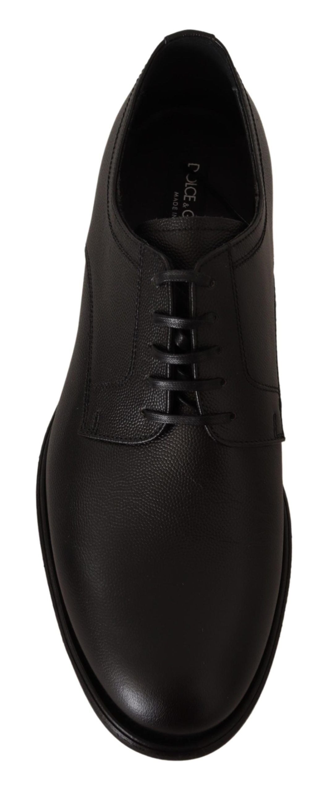 Black Leather Lace Up Mens Formal Derby Shoes - Designed by Dolce & Gabbana Available to Buy at a Discounted Price on Moon Behind The Hill Online Designer Discount Store